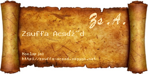 Zsuffa Acsád névjegykártya